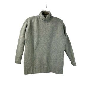 CT Plage Women's Size Medium High Neck Long Sleeve Pullover 100% Cashmere Gray